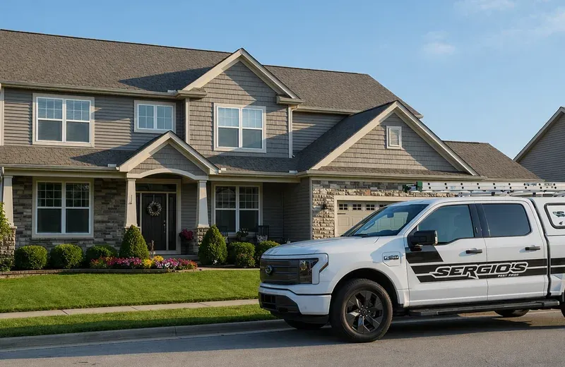 truck at customers house